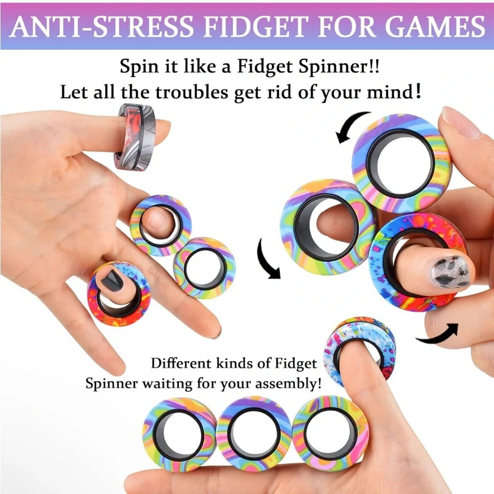 Magnetic Ring Spinning Stress Relief Fidget Sensory Tool